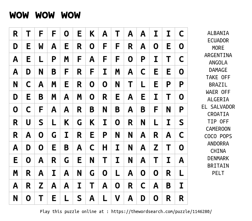 biografi markedsføring Vejnavn Download Word Search on wow wow wow