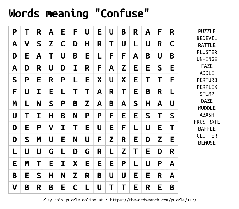 Word Search on Words meaning 