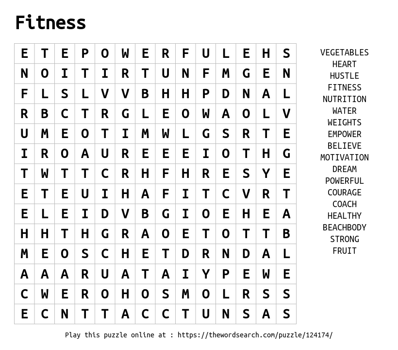 fitness-word-search