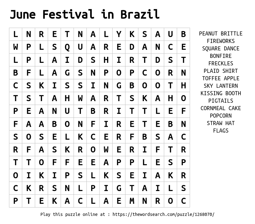 download word search on june festival in brazil