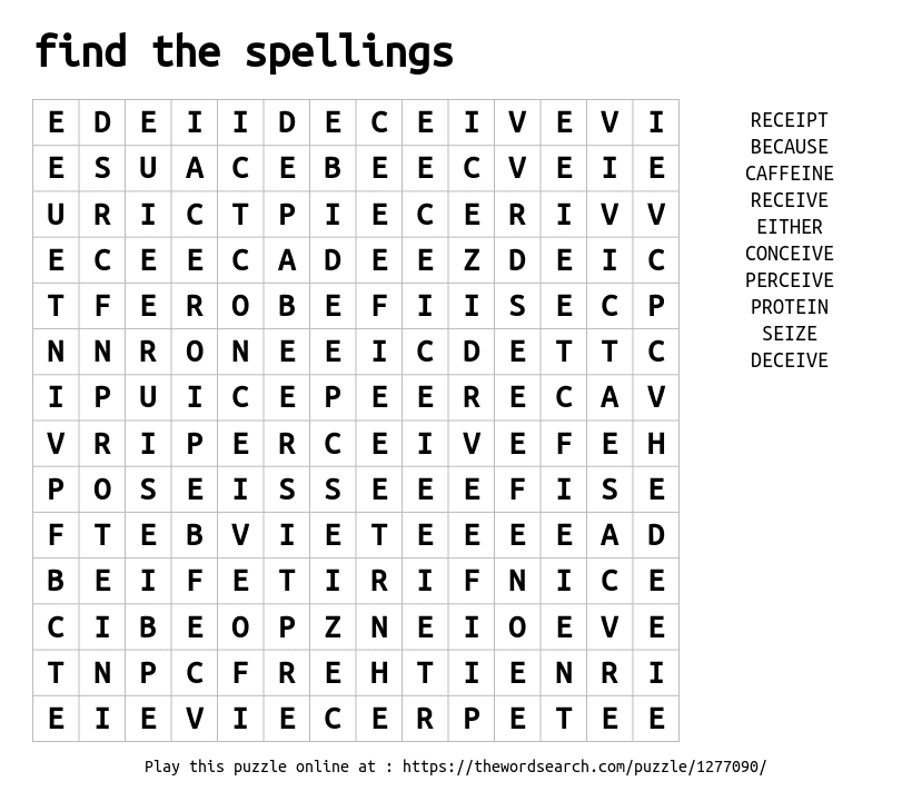 Download Word Search on find the spellings