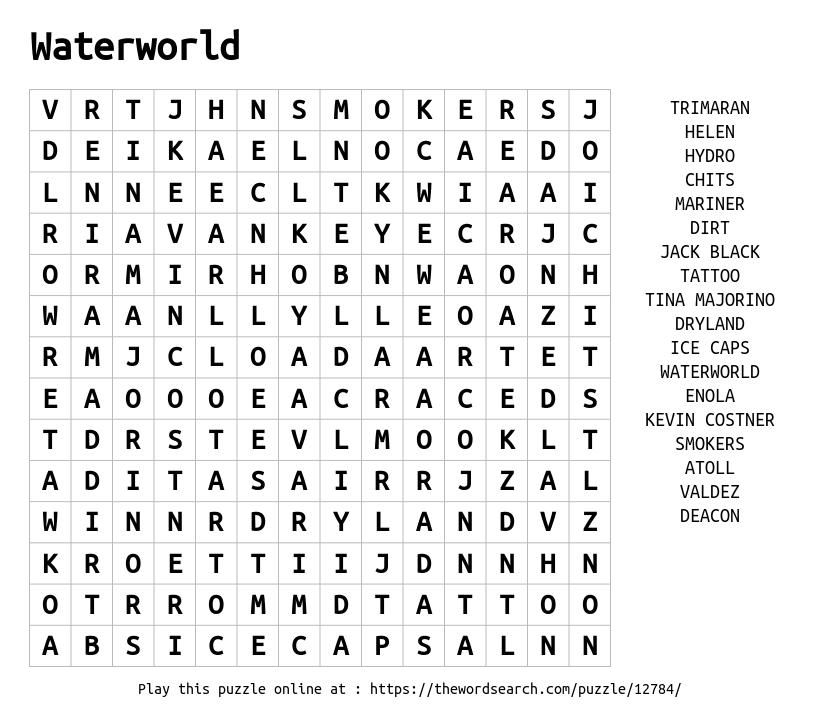 Word Search on Waterworld