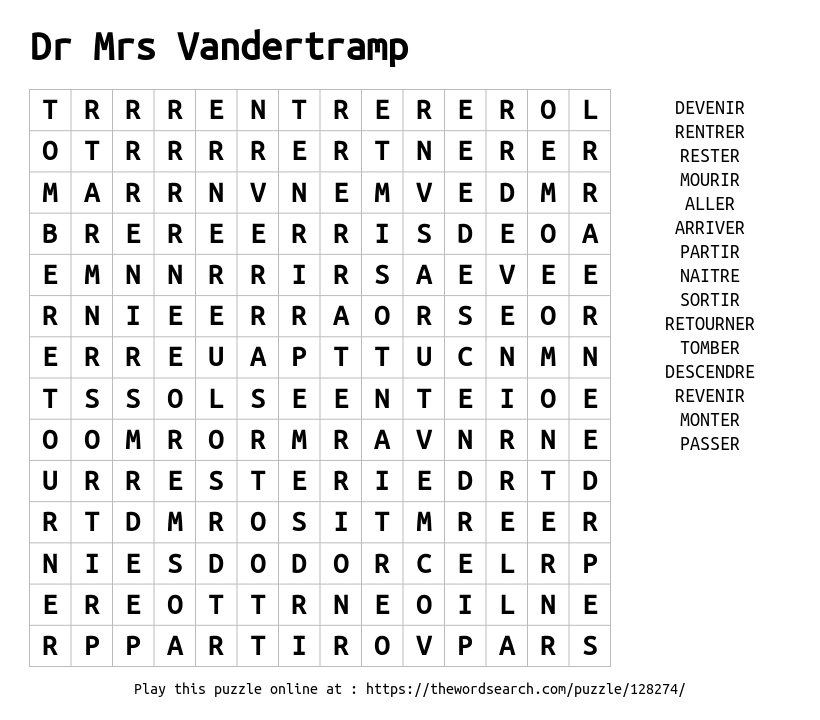 Download Word Search On Dr Mrs Vandertramp