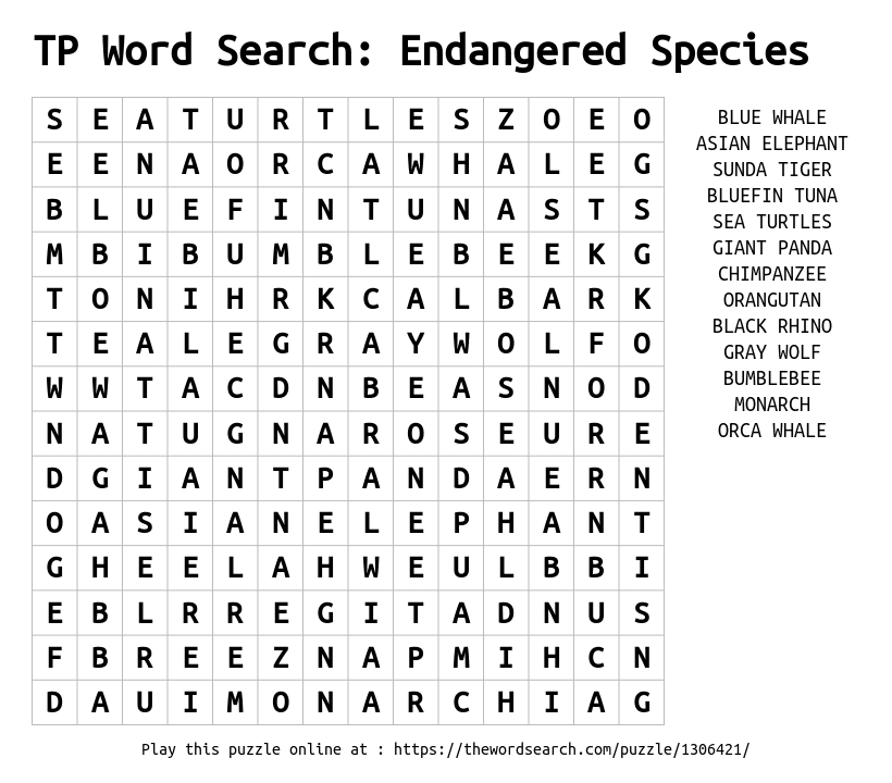 download word search on tp word search endangered species