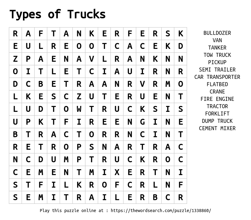 download-word-search-on-types-of-trucks