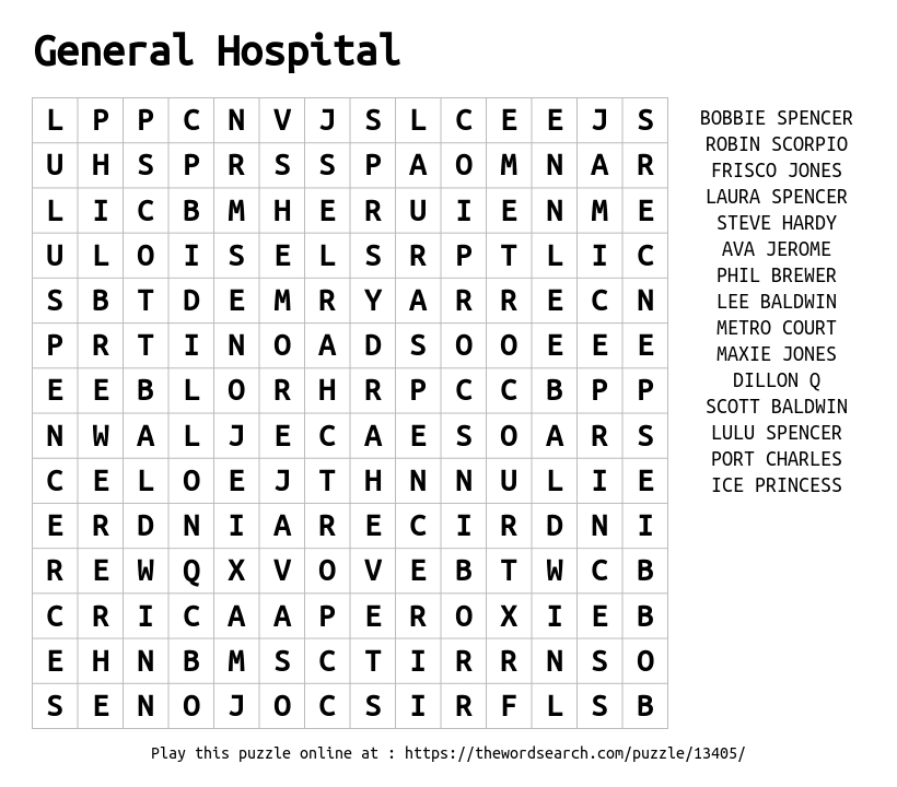 Download Word Search On General Hospital