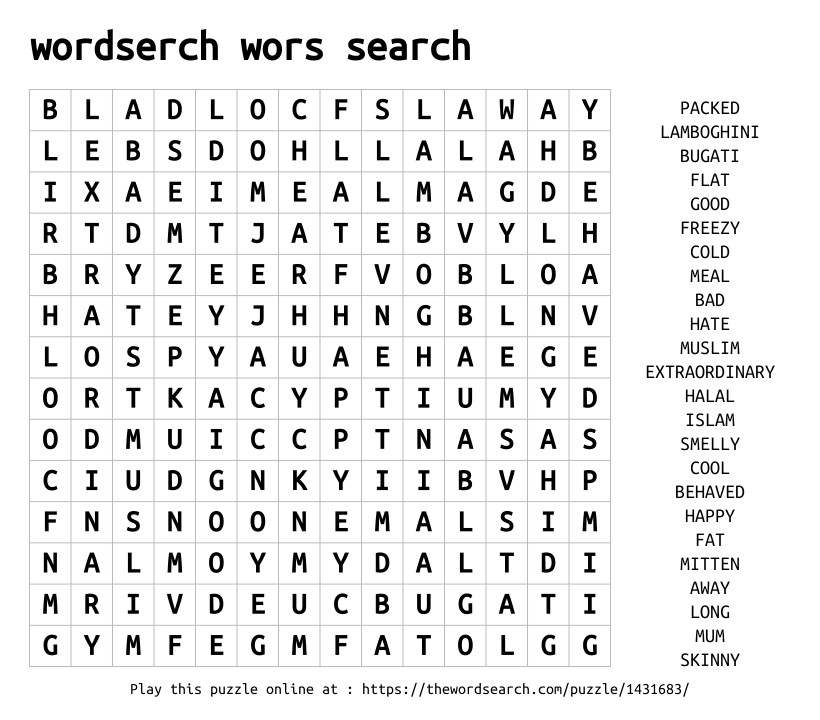 Word Search on wordserch wors search