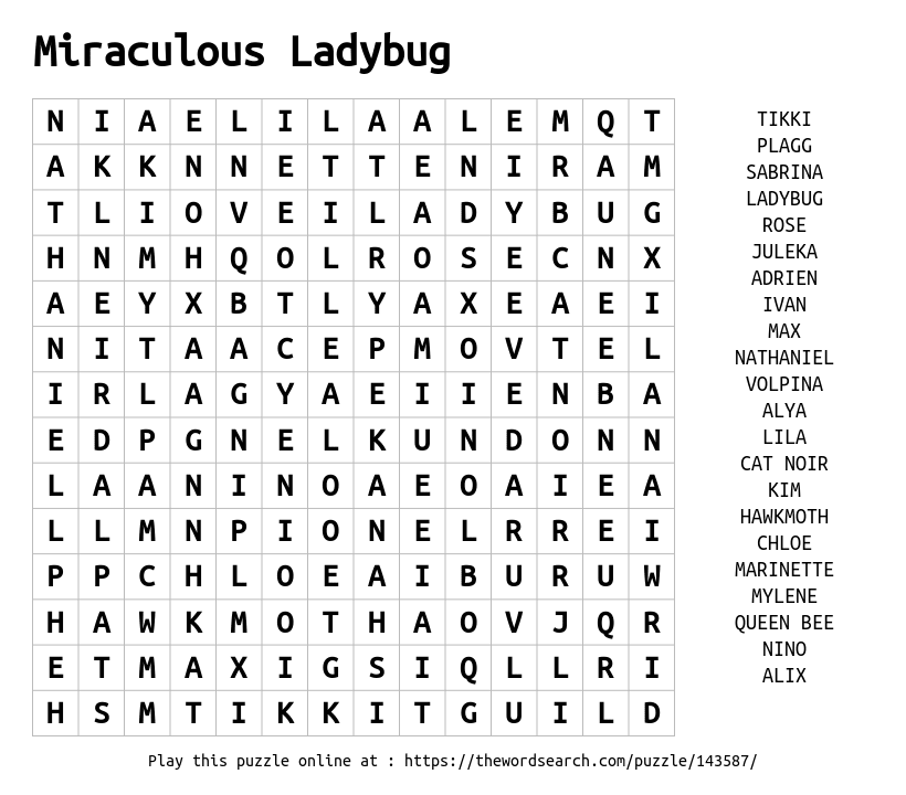 Lady bug - online puzzle