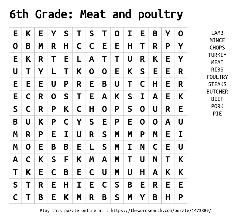 6th-grade-meat-and-poultry-word-search