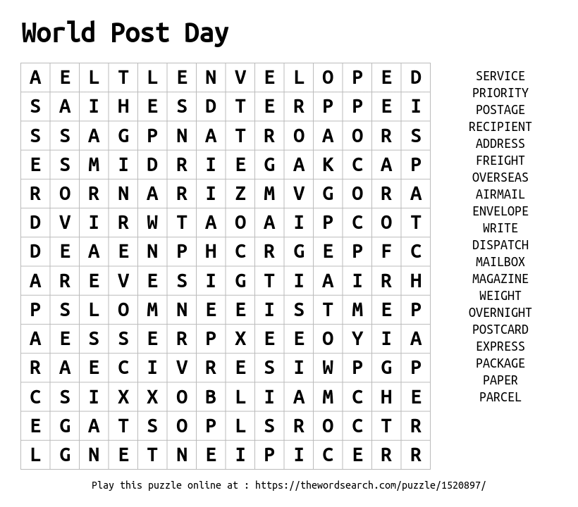 download word search on world post day