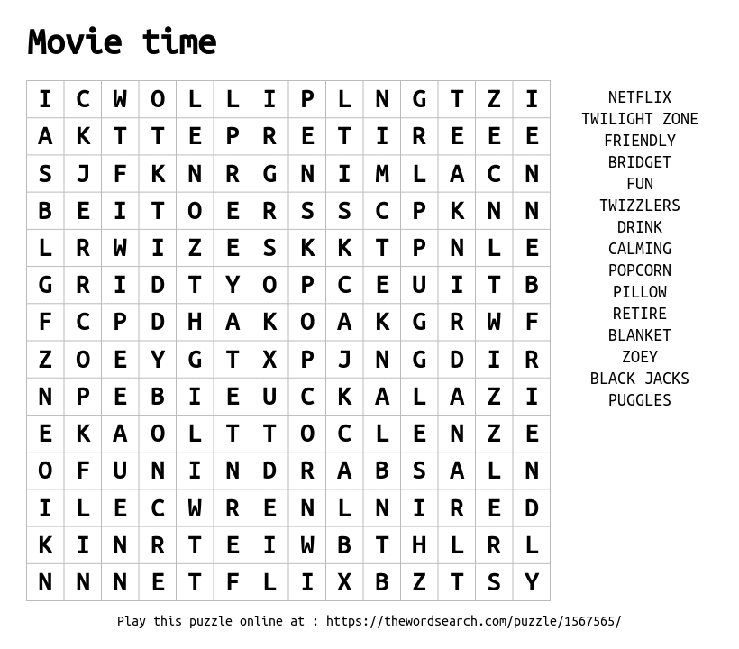 download word search on movie time