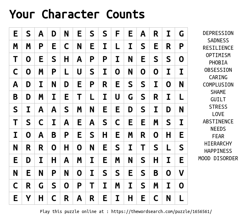 Download Word Search on Your Character Counts