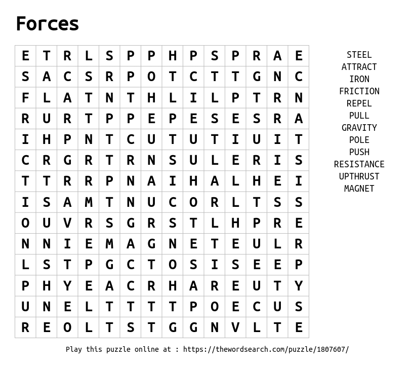 Download Word Search On Forces