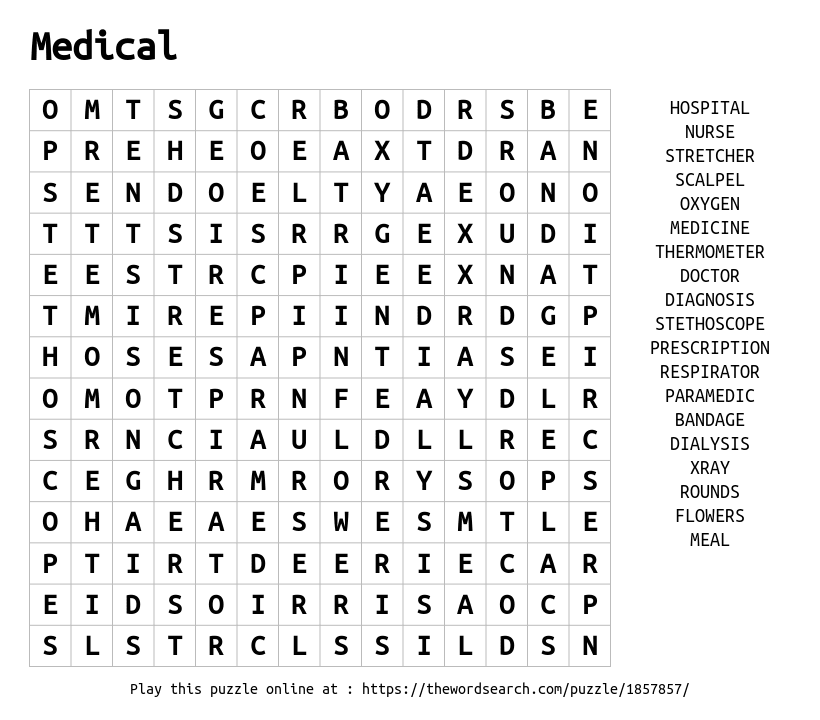 Download Word Search on Medical