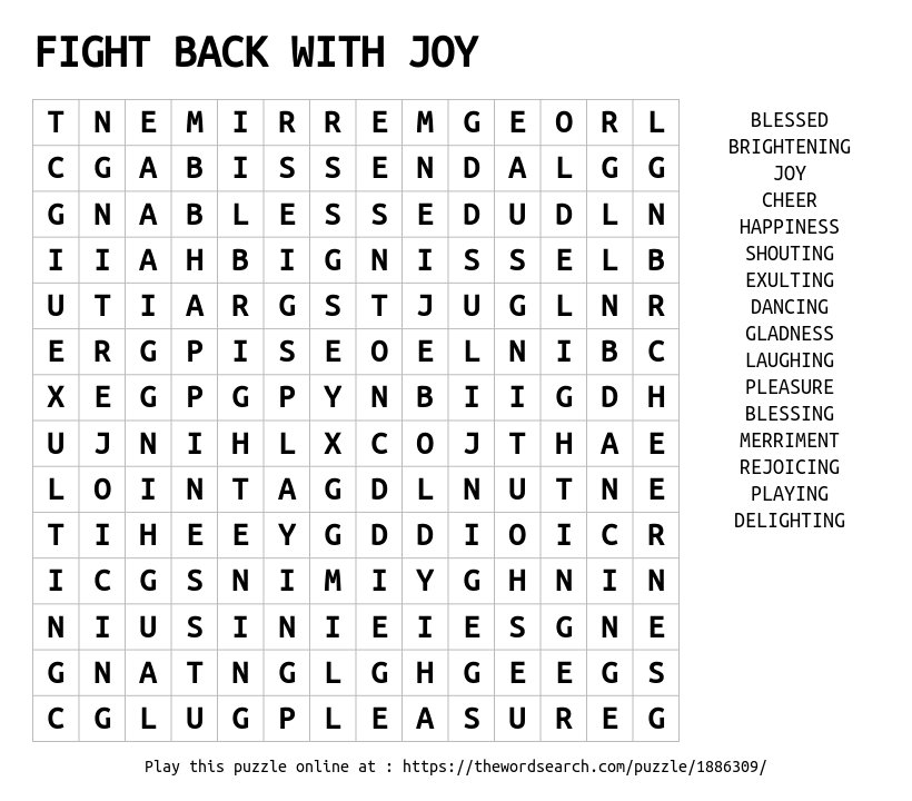 joy word search
