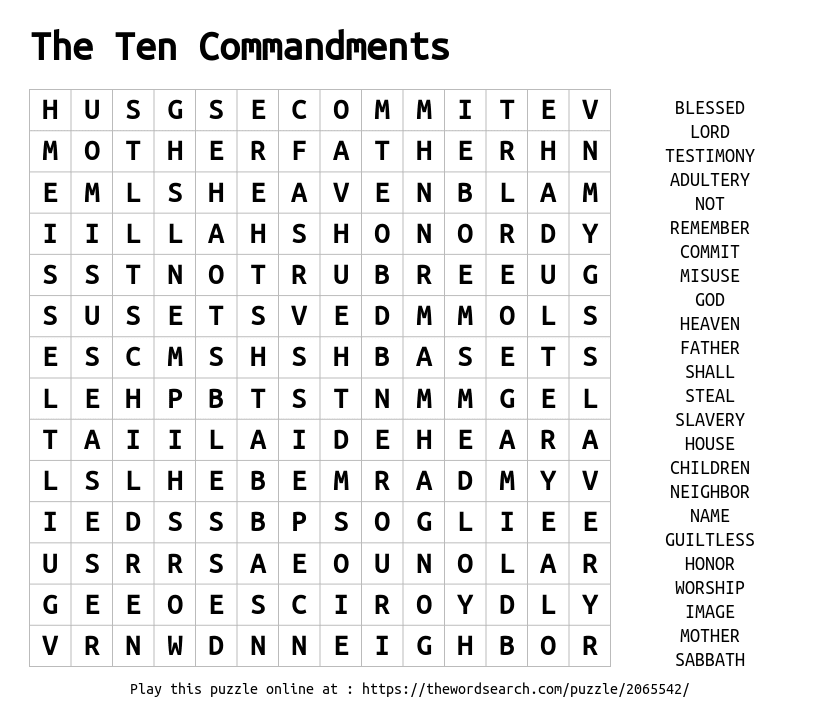 the-ten-commandments-word-search