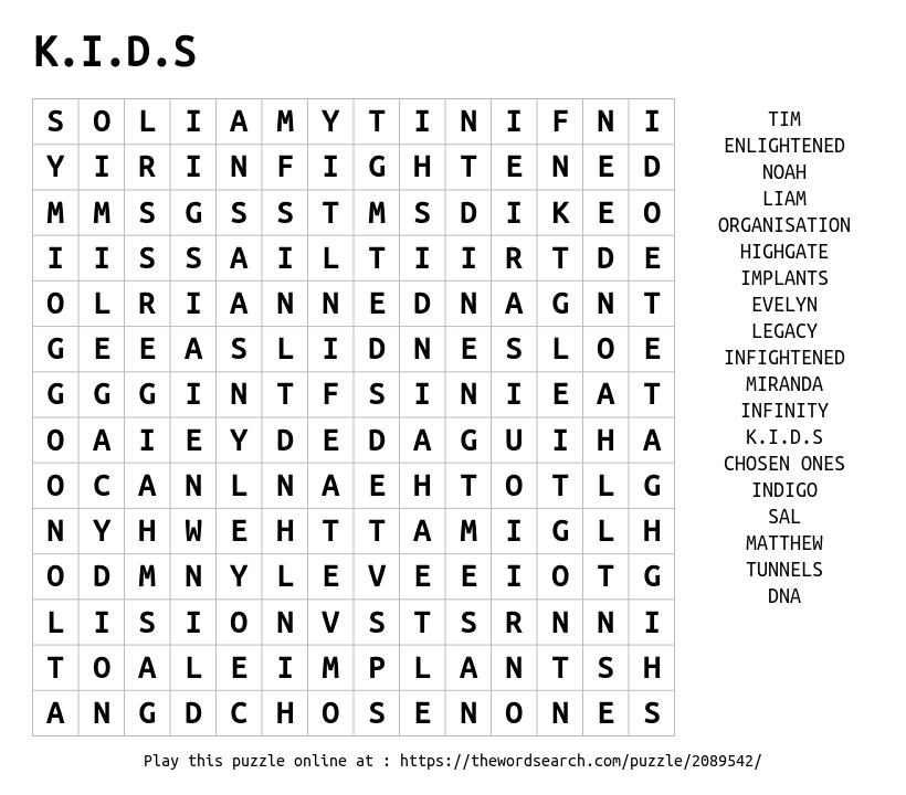 Download Word Search on K.I.D.S