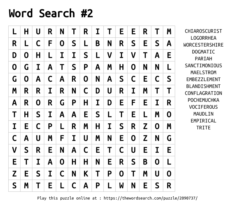 Word Search on Word Search #2