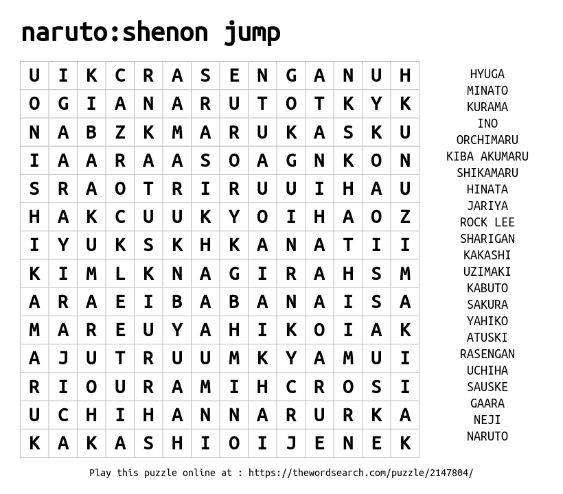 download word search on naruto shenon jump