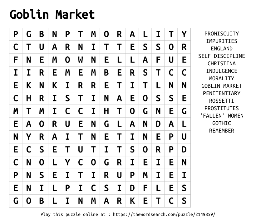 Word Search on Goblin Market