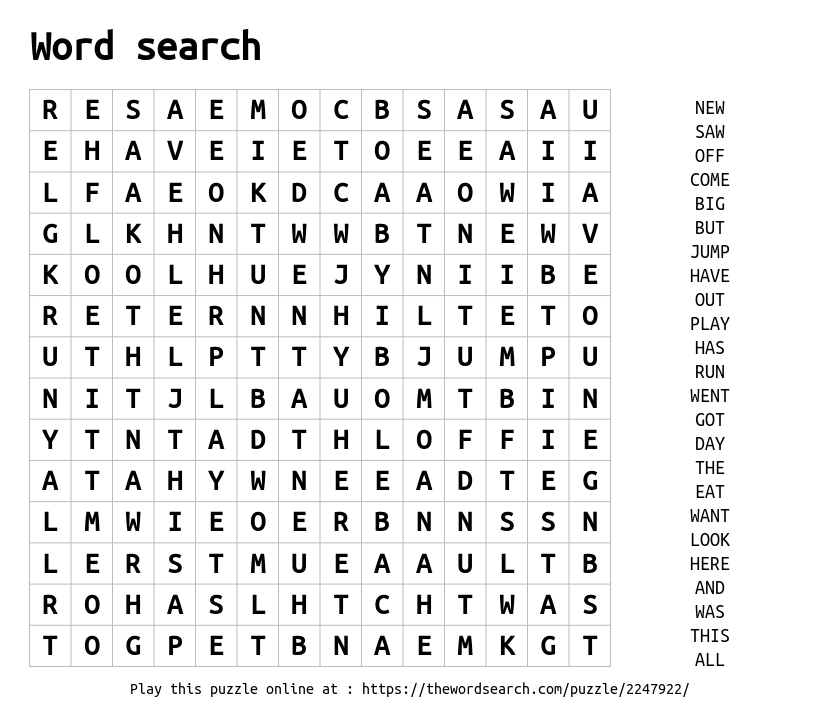 Word search Word Search