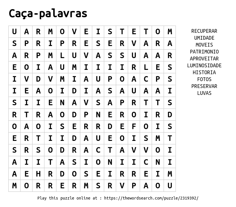 Caça-palavras da Lucy Word Search - WordMint