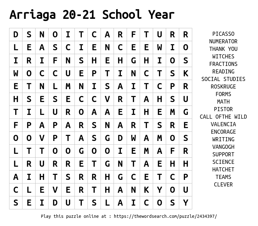 arriaga-20-21-school-year-word-search