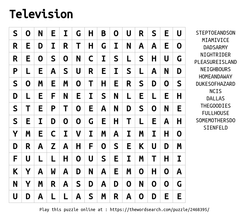 Download Word Search On Television