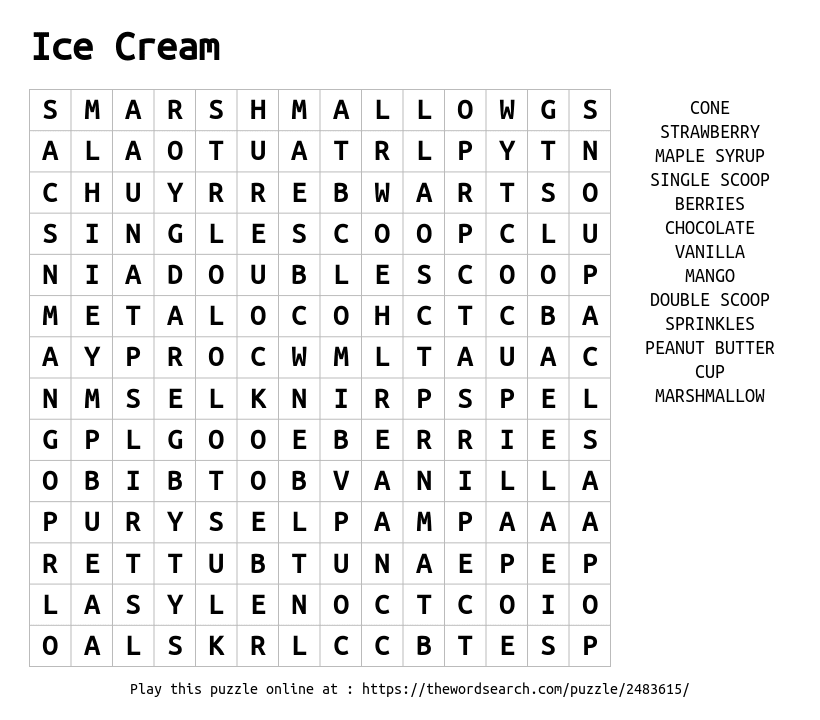 download word search on ice cream