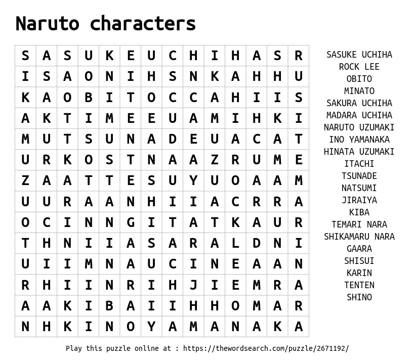 Naruto and Hinata - online puzzle