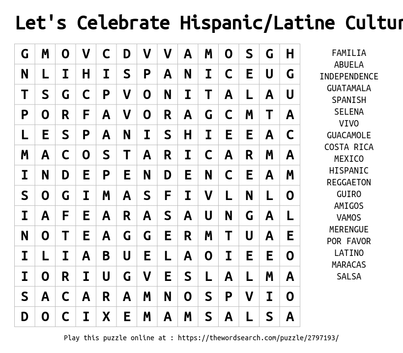 Let's Celebrate Hispanic/Latine Culture