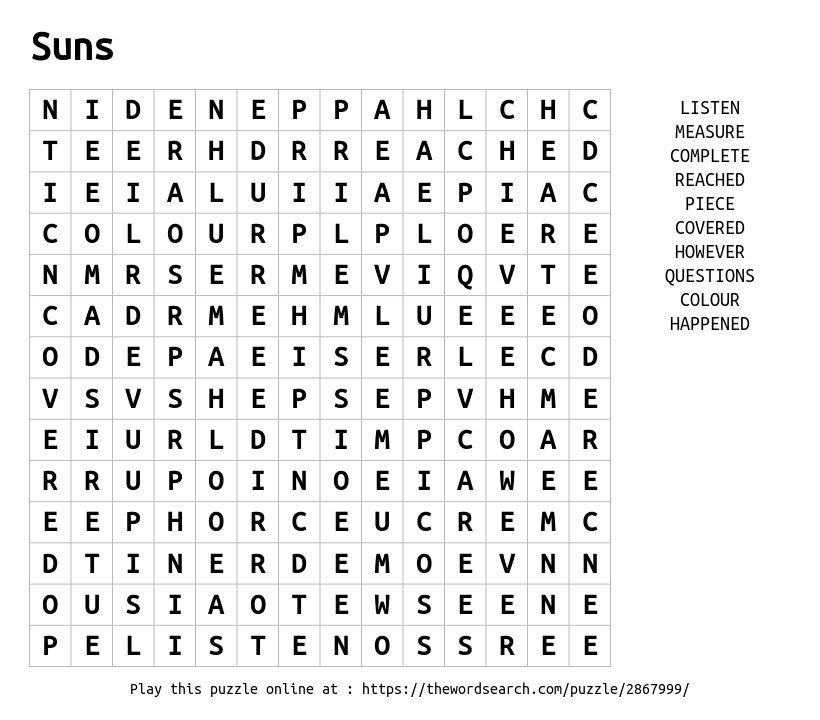 Download Word Search on Suns