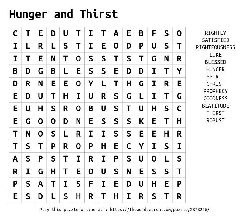 hunger-and-thirst-word-search