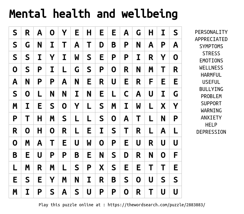 saúde mental - puzzle online