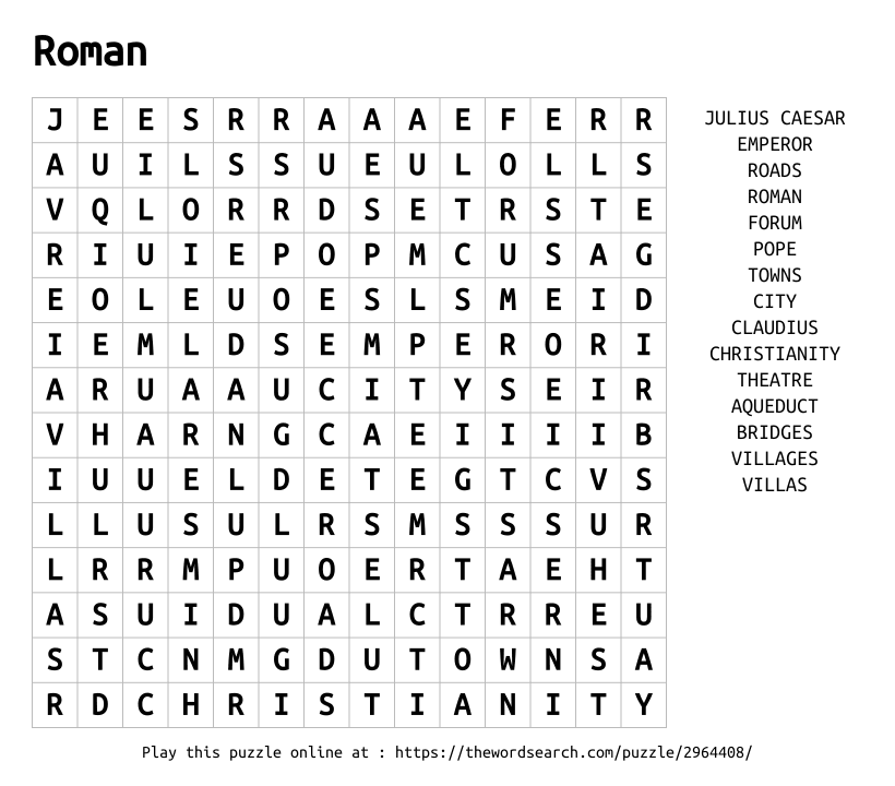 Download Word Search on Roman