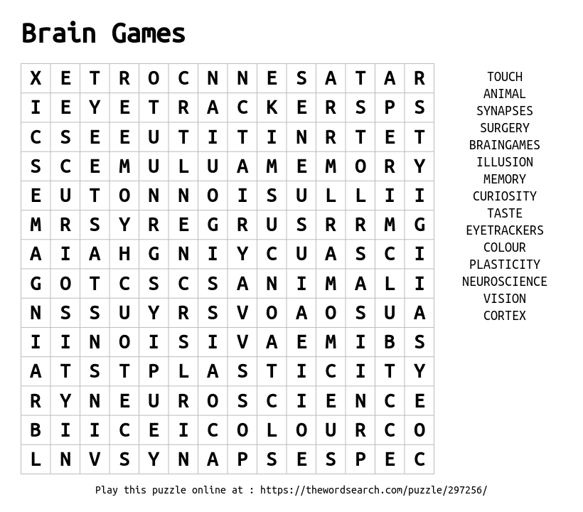 Brain Games Word Search