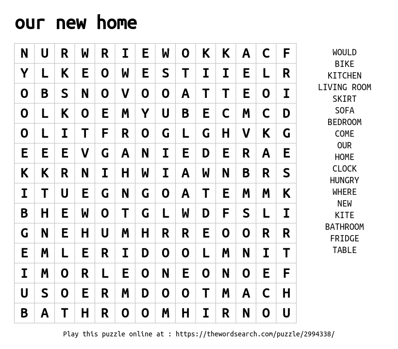 our-new-home-word-search