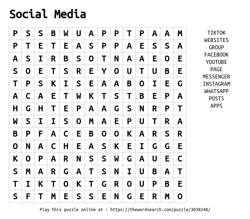Download Word Search on Social Media