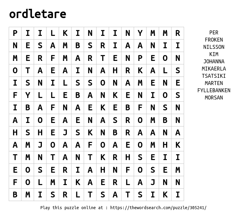 Download Word Search On Ordletare