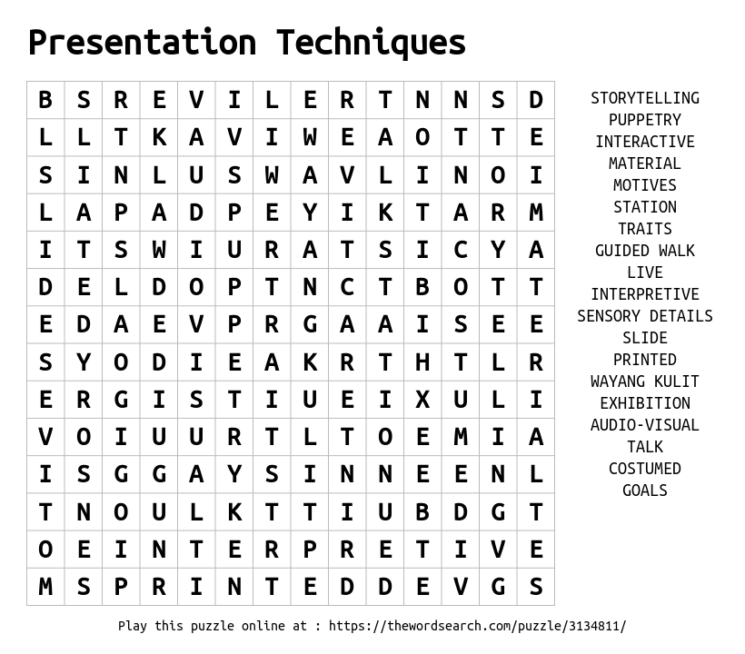 search words in presentations