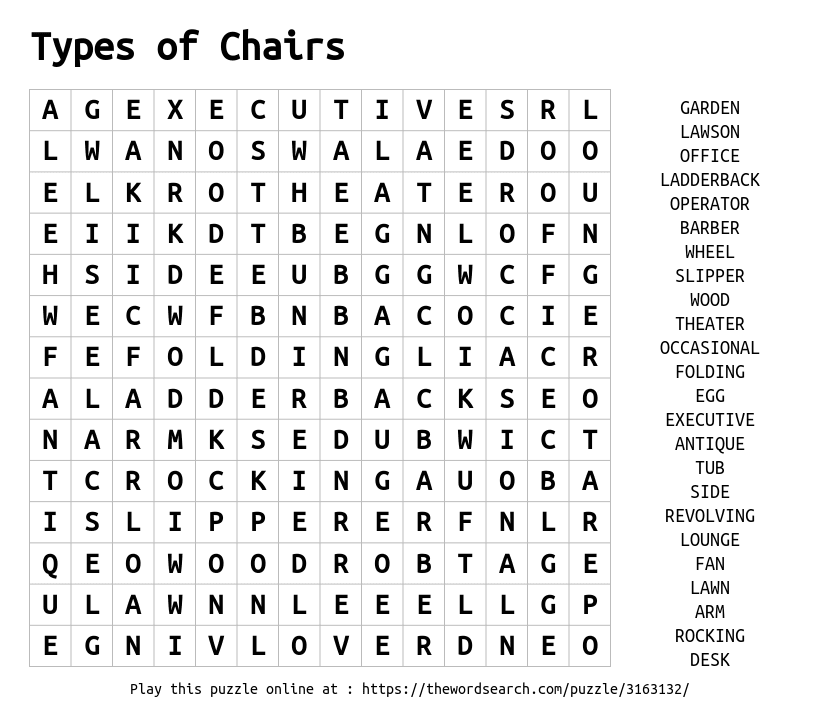 download-word-search-on-types-of-chairs