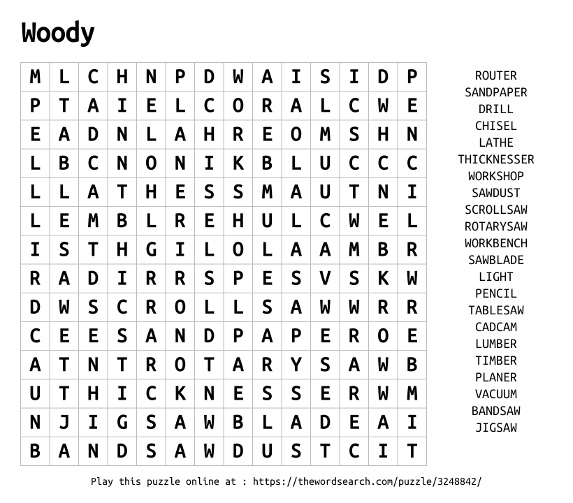 Word Search on Woody