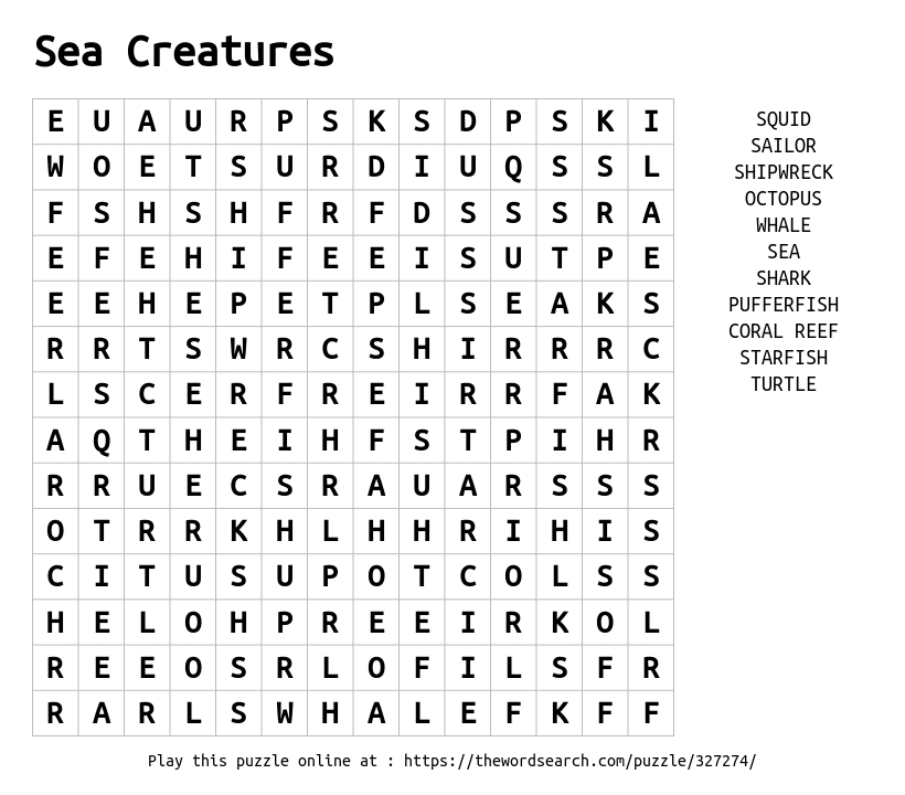 download word search on sea creatures
