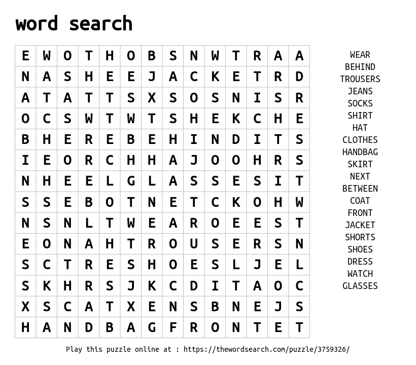 Download Word Search on word search