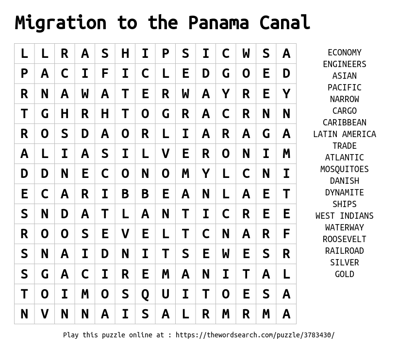 migration-to-the-panama-canal-word-search