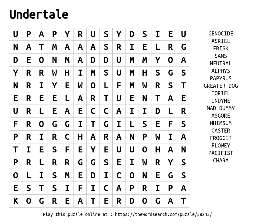 Flowey Undertale - online puzzle