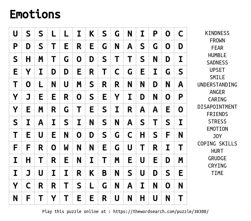 download word search on emotions