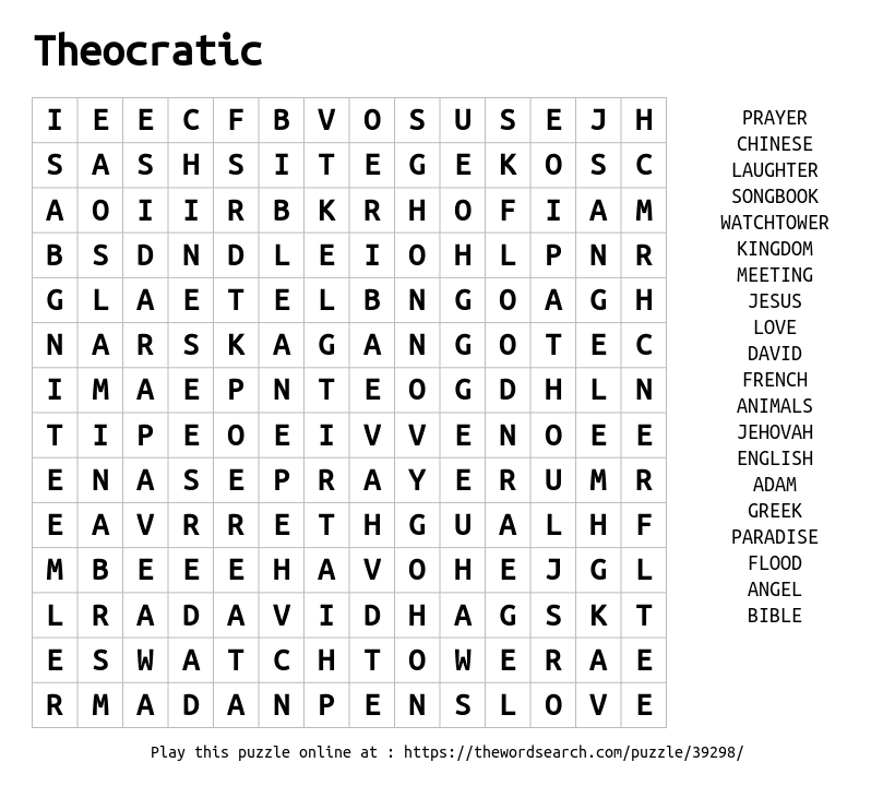 Download Word Search on Theocratic