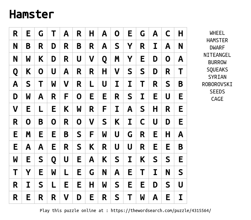 Download Word Search on Hamster