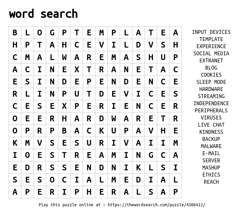 Download Word Search on word search